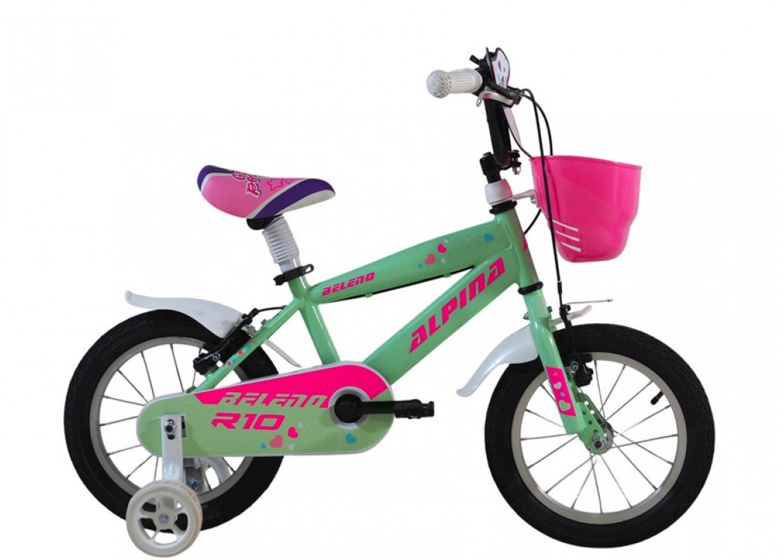 BMX 14" ALPINA GIRL L.GREEN/PINK